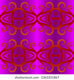 Seamless colourful batik ethnic dayak borneo pattern with luxurious line art for garment or textile 