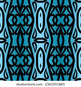 Seamless colourful batik ethnic dayak borneo pattern with luxurious line art for garment or textile 