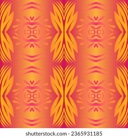 Seamless colourful batik ethnic dayak aztec Kalimantan pattern for background textile garment 

