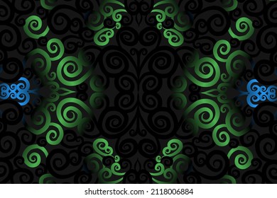 color sin fisuras caleidoscopio gradiente flor patrón de arte tradicional indonesio tenun batik étnico dayak adorno para papel pintado anuncios pegatina de fondo o ropa