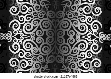 seamless colourful caleidoscope gradient flower art pattern of indonesian traditional tenun batik ethnic dayak ornament for wallpaper ads background sticker or clothing