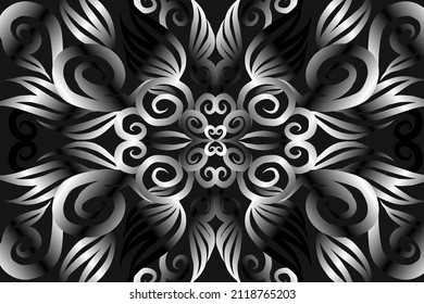 seamless colourful caleidoscope gradient flower art pattern of indonesian traditional tenun batik ethnic dayak ornament for wallpaper ads background sticker or clothing