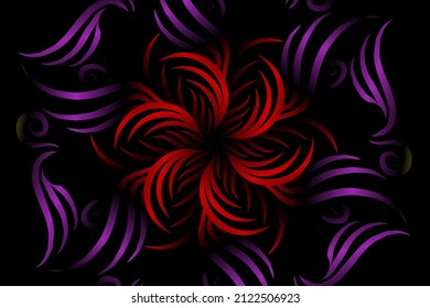seamless colourful caleidoscope gradient flower art pattern of indonesian traditional tenun batik ethnic dayak ornament for wallpaper ads background sticker or clothing