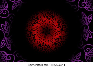 seamless colourful caleidoscope gradient flower art pattern of indonesian traditional tenun batik ethnic dayak ornament for wallpaper ads background sticker or clothing