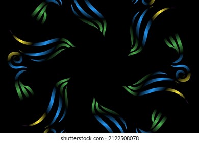 seamless colourful caleidoscope gradient flower art pattern of indonesian traditional tenun batik ethnic dayak ornament for wallpaper ads background sticker or clothing