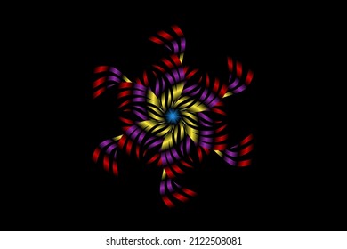 seamless colourful caleidoscope gradient flower art pattern of indonesian traditional tenun batik ethnic dayak ornament for wallpaper ads background sticker or clothing