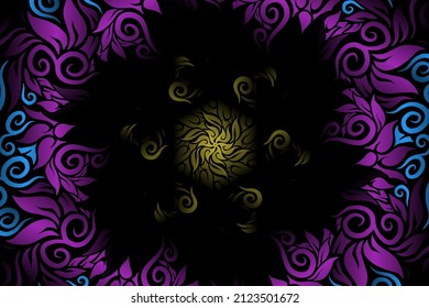 seamless colourful caleidoscope gradient flower art pattern of indonesian traditional tenun batik ethnic dayak ornament for wallpaper ads background sticker or clothing