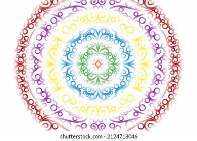 color sin fisuras caleidoscopio gradiente flor patrón de arte tradicional indonesio tenun batik étnico dayak adorno para papel pintado anuncios pegatina de fondo o ropa