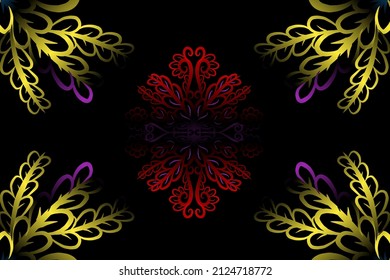 seamless colourful caleidoscope gradient flower art pattern of indonesian traditional tenun batik ethnic dayak ornament for wallpaper ads background sticker or clothing