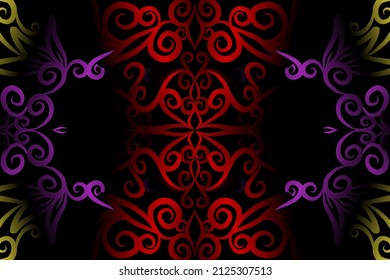 seamless colourful caleidoscope gradient flower art pattern of indonesian traditional tenun batik ethnic dayak ornament for wallpaper ads background sticker or clothing