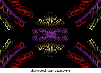 seamless colourful caleidoscope gradient flower art pattern of indonesian culture traditional tenun batik ethnic dayak ornament for wallpaper ads background sticker or clothing