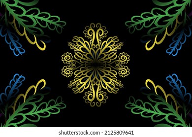 seamless colourful caleidoscope gradient flower art pattern of indonesian culture traditional tenun batik ethnic dayak ornament for wallpaper ads background sticker or clothing