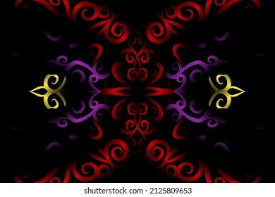 seamless colourful caleidoscope gradient flower art pattern of indonesian culture traditional tenun batik ethnic dayak ornament for wallpaper ads background sticker or clothing