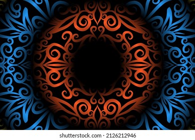 seamless colourful caleidoscope gradient flower art pattern of indonesian culture traditional tenun batik ethnic dayak ornament for wallpaper ads background sticker or clothing