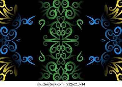 seamless colourful caleidoscope gradient flower art pattern of indonesian culture traditional tenun batik ethnic dayak ornament for wallpaper ads background sticker or clothing