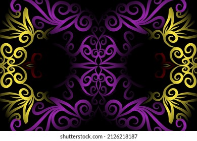 seamless colourful caleidoscope gradient flower art pattern of indonesian culture traditional tenun batik ethnic dayak ornament for wallpaper ads background sticker or clothing