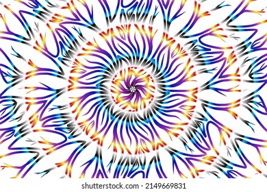 seamless colourful caleidoscope gradient flower and leaf art pattern of indonesian culture traditional tenun batik ethnic dayak ornament for wallpaper ads background 
