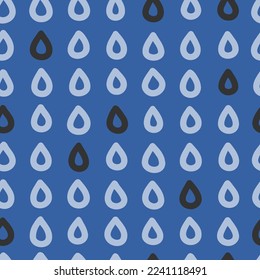 Seamless colourful drops pattern. Abstract background with hand drawn doodle shapes.