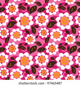 Seamless colourful flower pattern