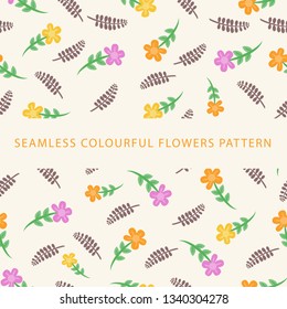 Seamless Colourful Flowers Pattern