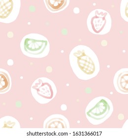 Seamless colourful fruity pattern background