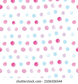seamless colourful hand draw  dot shape from watercolour pattern background  , kids pattern