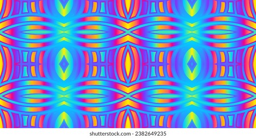 Seamless colourful hologram aesthetic simple and modern line art pattern 