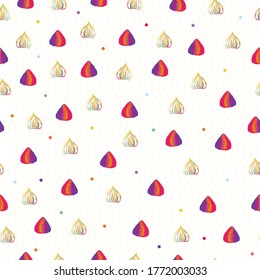 seamless colourful pastry pattern background with sweet meringue