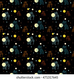 Seamless colourfull owl pattern for kids in vector