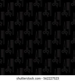 seamless comb and scissors pattern background