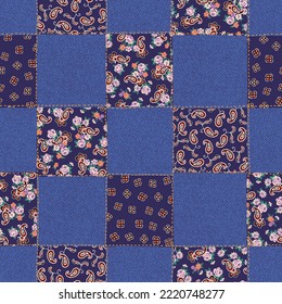 Seamless combination of paisley materials,