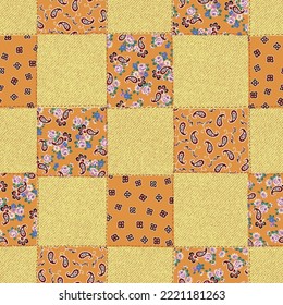 Seamless combination of paisley materials,
