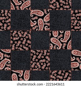 Seamless combination of paisley materials,