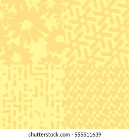 Seamless combined flat color patterns background tile