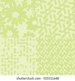 Seamless combined flat color patterns background tile
