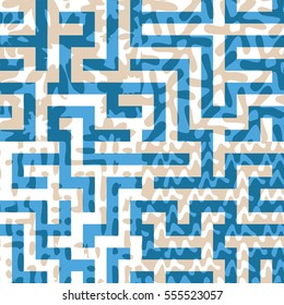 Seamless combined flat color patterns background tile