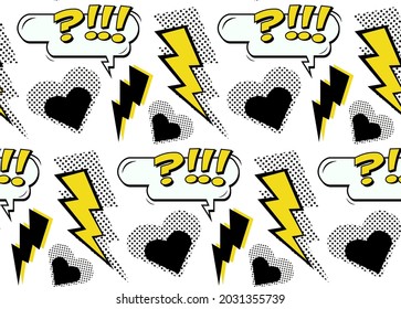 Seamless comic pattern with chat clouds 