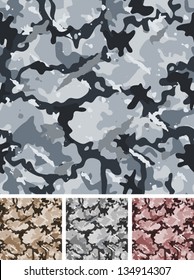 Seamless Complex Military Night Camouflage/ Illustration of a set of complex abstract military camouflage for night with shades for army background and nocturnal camo fight clothes wallpapers