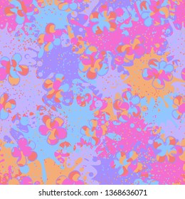 Seamless composition from chaos of motley blobs and abstract elements.