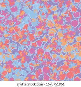 Seamless composition from chaos of motley blobs and abstract elements. Heavily scratched texture. Editable.