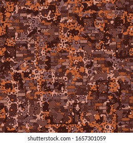 Seamless composition of chaos of square brick walls and abstract elements.