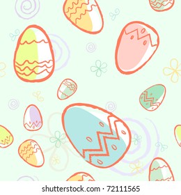 Seamless composition of Easter eggs