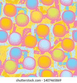 Seamless composition. Not neatly cobbled balls roll on a colored background.