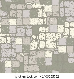 Seamless composition. Not neatly drawn square check patches are scattered over a colored background.