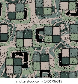 Seamless composition. Not neatly drawn square check patches are scattered over a colored background.