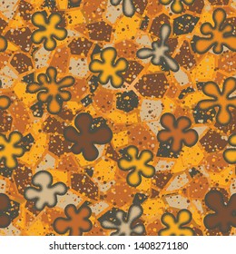 Seamless composition. Not neatly drawn bulging blots scattered on a colored background.
