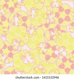 Seamless composition. Not neatly drawn motley blots scattered over a colored background.