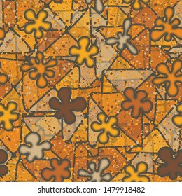 Seamless composition. Not neatly drawn bulging blots scattered on a colored background.