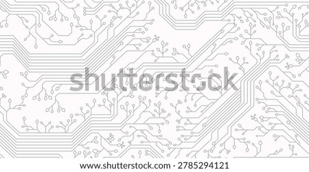 Seamless computer leaf circuit on a white background.