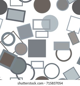 Seamless conceptual background, for web page, graphic design, catalog or texture. Pattern of ellipse & square box. Vector illustration graphic.